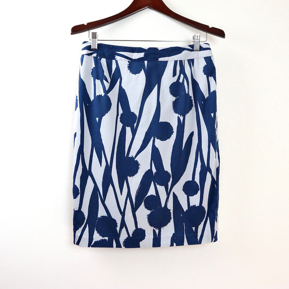Boden Dresses & Skirts - Boden Cotton Sateen Pencil Skirt Dandelion Print Blue Gray Altered*